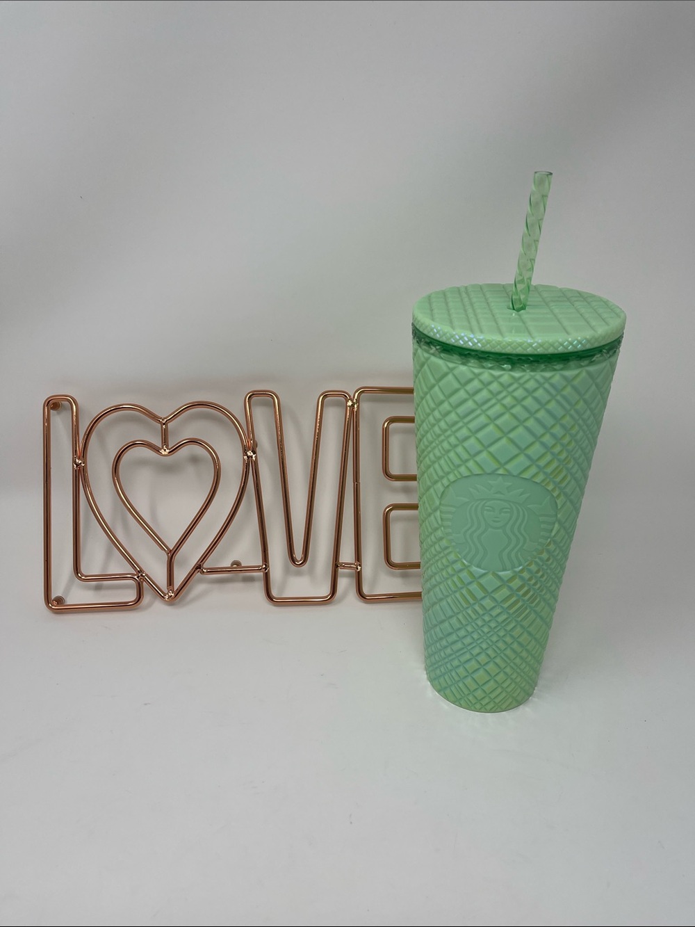 Starbucks Light Green Jeweled Cold Cup 24 oz New